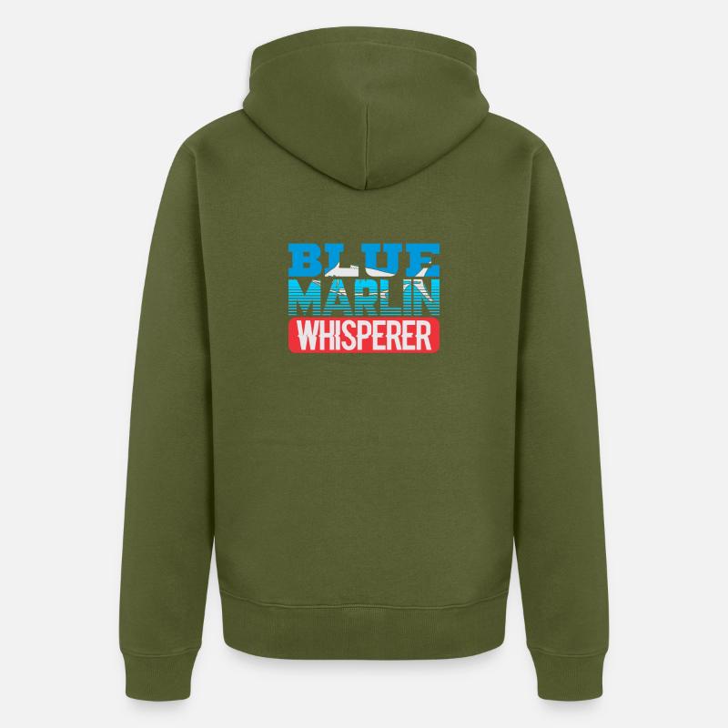 Blue Marlin Whisperer - Unisex Premium Bio Zip Hoodie - Khaki