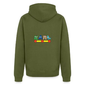 Karl T-Shirt Nom Prénom Enfant Cadeau - Veste à capuche bio Premium Unisexe - kaki - Dos - Nico (187cm)