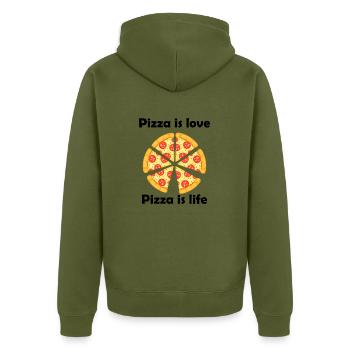 pizza - Veste à capuche bio Premium Unisexe - kaki - Dos - Nico (187cm)