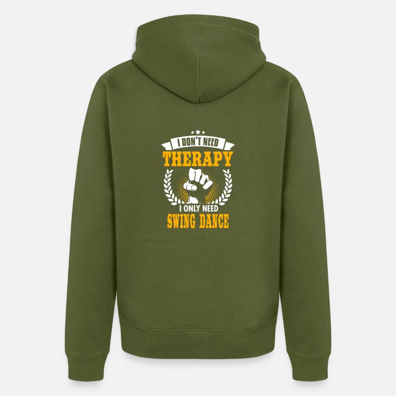 Swing Dance - Unisex Premium Bio Zip Hoodie - Khaki
