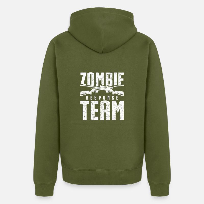 Équipe de réponse zombie - Veste à capuche bio Premium Unisexe - kaki