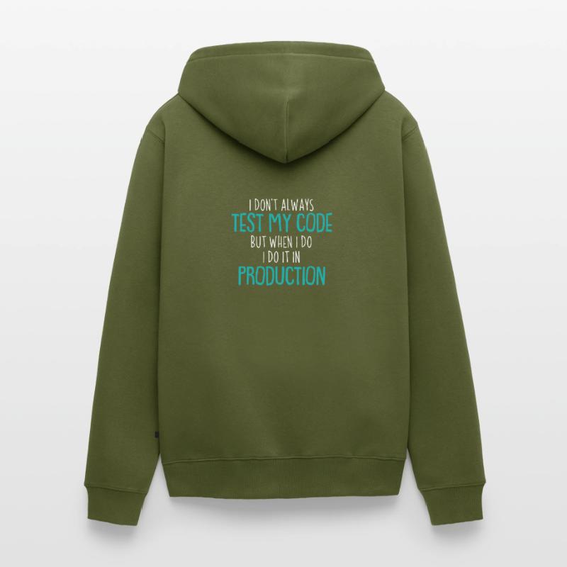Cadeau de chemise de codeur de production de code de test cool Veste à capuche bio Premium Unisexe