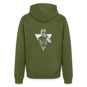 Michelangelo David - Tee shirt Renaissance - Veste à capuche bio Premium Unisexe - kaki - Dos - Nico (187cm)