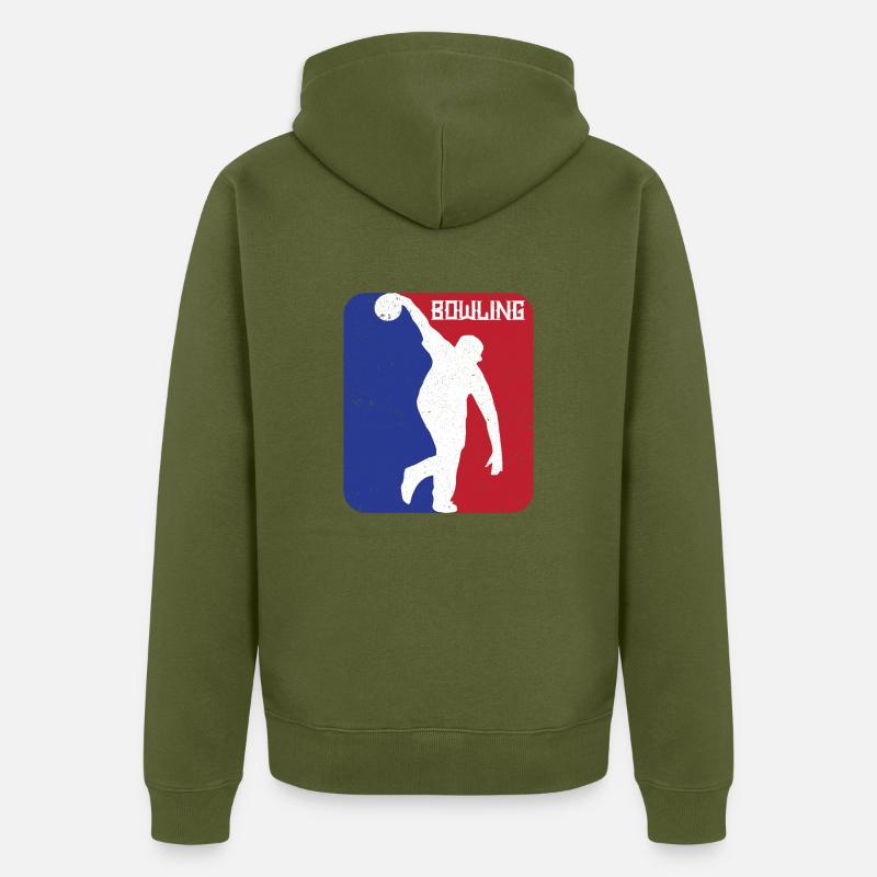 Bowling boule de bowling - Veste à capuche bio Premium Unisexe - kaki