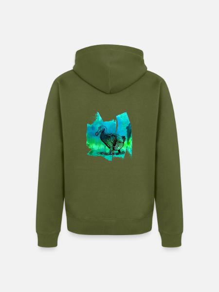 Dodo Taube Truthan T Shirt - Unisex Premium Bio Zip Hoodie - Khaki