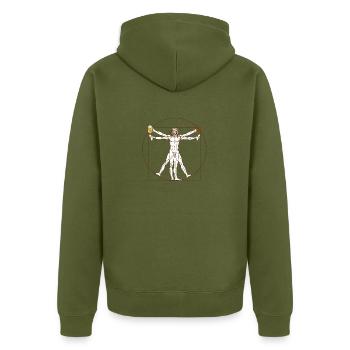 Vitruvienne Homme BlancWurst Bière - Veste à capuche bio Premium Unisexe - kaki - Dos - Nico (187cm)