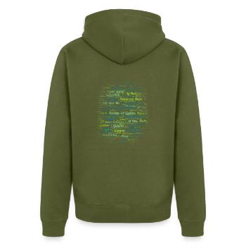 Rueda de Casino Dance Cuban Salsa - Unisex Premium Bio Zip Hoodie - Khaki - Hinten - Nico (187cm)