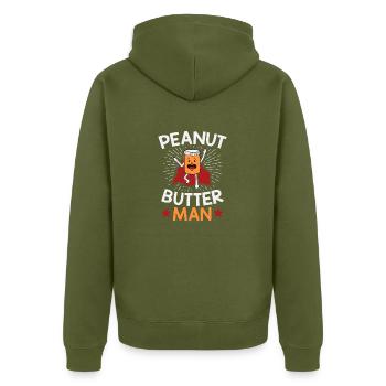 Peanut Butter Man Peanut Butter Fan Love Gift - Unisex Premium Organic Zip Hoodie - khaki - Back - Nico (187cm)