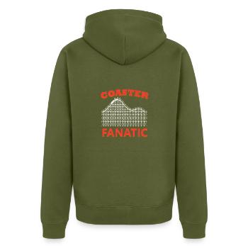 Rollercoaster Fanatic Parc d'attractions Roller Coaster - Veste à capuche bio Premium Unisexe - kaki - Dos - Nico (187cm)