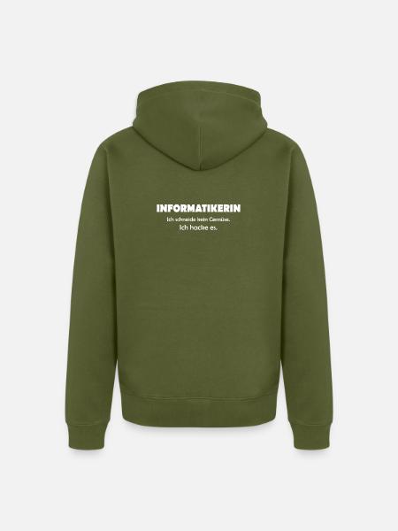 Informatiker T-Shirt Geschenk - Unisex Premium Bio Zip Hoodie - Khaki