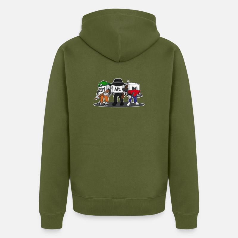Ctrl Alt Del Computer Admin Nerd Geek Informatiker - Unisex Premium Bio Zip Hoodie - Khaki