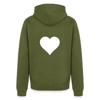 Coeur - cadeau - Veste à capuche bio Premium Unisexe - kaki - Dos - Nico (187cm)