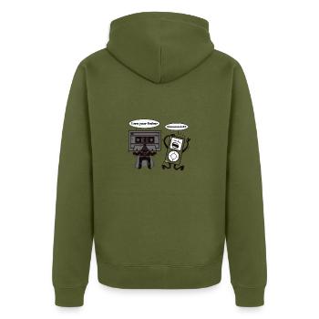 I Am Your Father Vater Vatertag Papa Kassette - Unisex Premium Bio Zip Hoodie - Khaki - Hinten - Nico (187cm)
