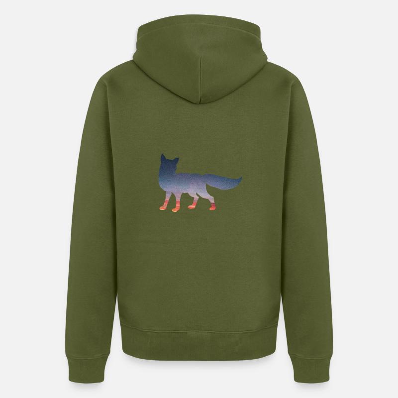Space Fox - Veste à capuche bio Premium Unisexe - kaki