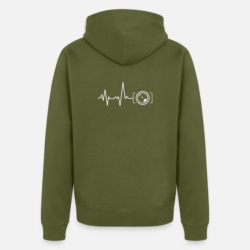 Fotograf Spiegelreflexkamera - Unisex Premium Bio Zip Hoodie - Khaki
