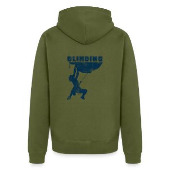 Escalade sport - Veste à capuche bio Premium Unisexe - kaki - Dos - Nico (187cm)