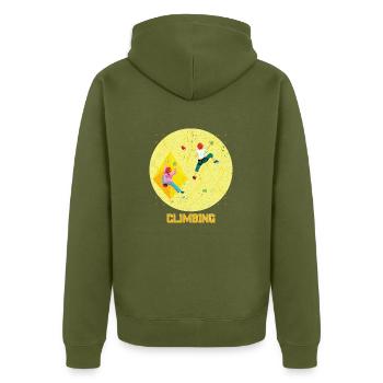 Enfants escalade sport - Veste à capuche bio Premium Unisexe - kaki - Dos - Nico (187cm)