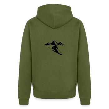 Cadeau ski - Veste à capuche bio Premium Unisexe - kaki - Dos - Nico (187cm)