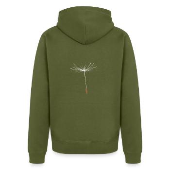 Dandelion Seeds & Dandelion Spores Gift - Unisex Premium Organic Zip Hoodie - khaki - Back - Nico (187cm)