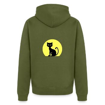 Chat miaou - Veste à capuche bio Premium Unisexe - kaki - Dos - Nico (187cm)