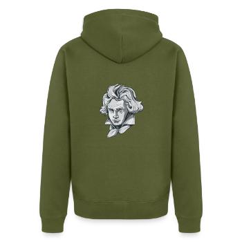 Buste de visage de Beethoven avec le compositeur de Beethoven - Veste à capuche bio Premium Unisexe - kaki - Dos - Nico (187cm)
