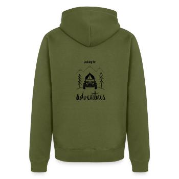Roof tents | Auto Camper | Camping | Micro camper - Unisex Premium Organic Zip Hoodie - khaki - Back - Nico (187cm)