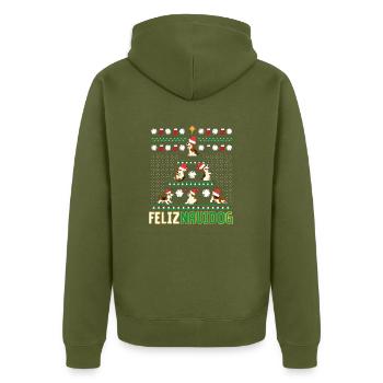 Beagles Feliz Navidog Merry Chritsmas - Veste à capuche bio Premium Unisexe - kaki - Dos - Nico (187cm)