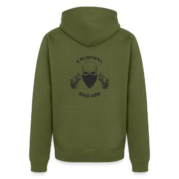 Criminel Badass - Veste à capuche bio Premium Unisexe - kaki - Dos - Nico (187cm)