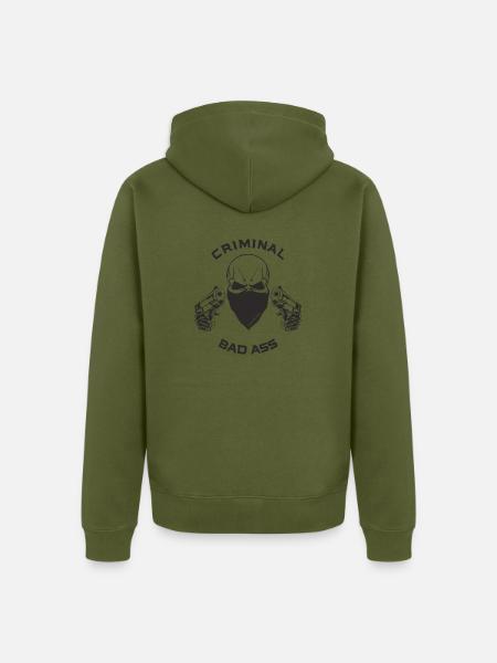 Criminal Badass - Unisex Premium Organic Zip Hoodie - khaki