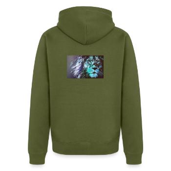 Lion bleu - Veste à capuche bio Premium Unisexe - kaki - Dos - Nico (187cm)