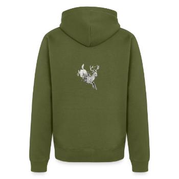 Bambie - Unisex Premium Bio Zip Hoodie - Khaki - Hinten - Nico (187cm)