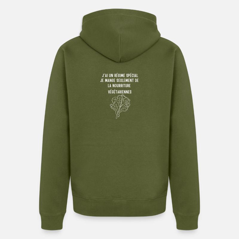 Humour Vert Vegan - Veste à capuche bio Premium Unisexe - kaki