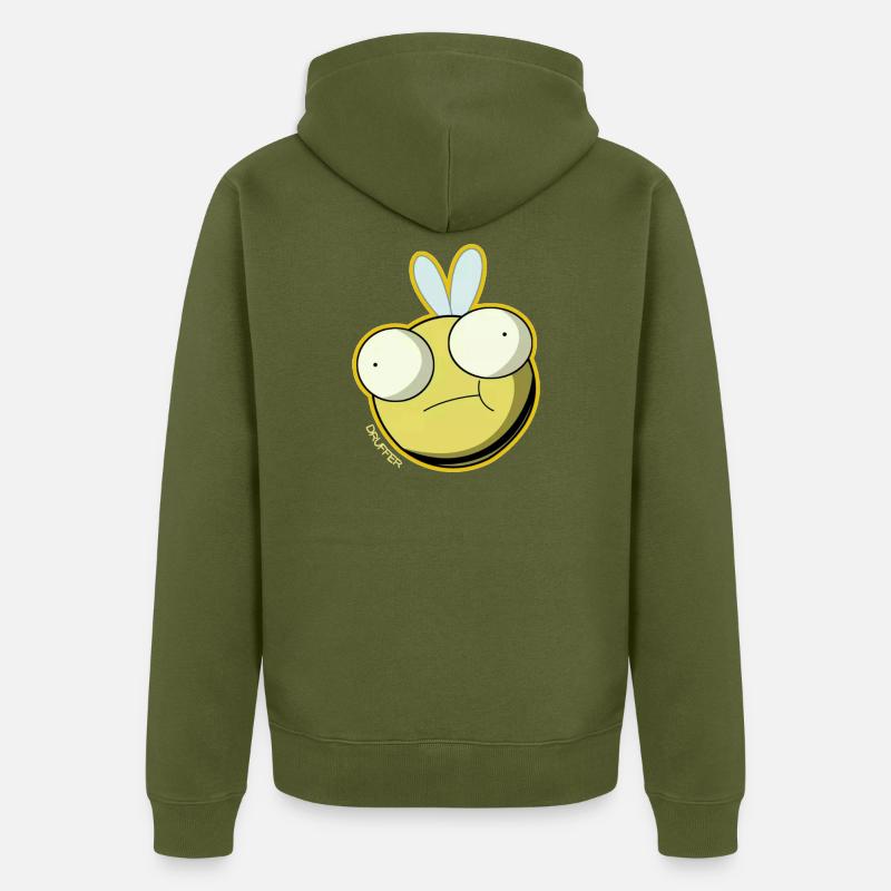 DRUFFER™ Face - Unisex Premium Bio Zip Hoodie - Khaki