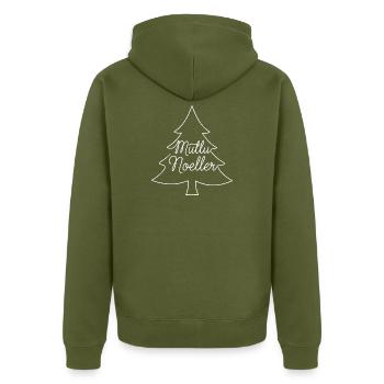 Conception du sapin de Noël de Mutlu Noeller - Veste à capuche bio Premium Unisexe - kaki - Dos - Nico (187cm)