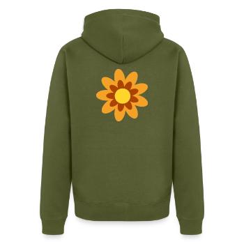 Hippie du cadeau fleur de fleurs des années 70 - Veste à capuche bio Premium Unisexe - kaki - Dos - Nico (187cm)