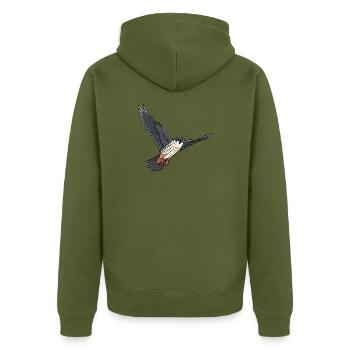 Faucon arboricole oiseau de proie - Veste à capuche bio Premium Unisexe - kaki - Dos - Nico (187cm)