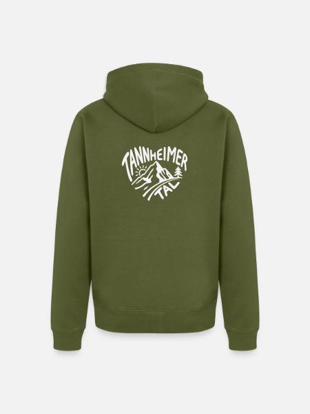 Tannheimer Tal Mountain Trail - Unisex Premium Organic Zip Hoodie - khaki
