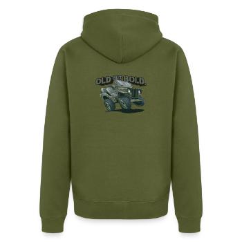 Willys MB – Vieux mais audacieux | RCCX - Veste à capuche bio Premium Unisexe - kaki - Dos - Nico (187cm)