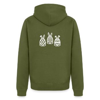 EASTER EASTER BUNNY EASTER EGGS - Unisex Premium Organic Zip Hoodie - khaki - Back - Nico (187cm)