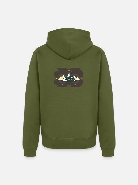 Steinbock - der Berggeist - Unisex Premium Bio Zip Hoodie - Khaki