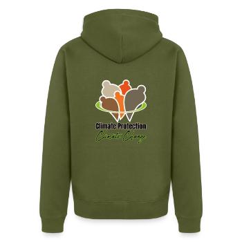 Protection du climat - Changement climatique - Veste à capuche bio Premium Unisexe - kaki - Dos - Nico (187cm)