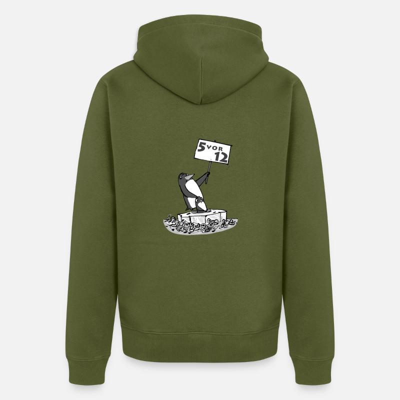 Pinguin - Unisex Premium Bio Zip Hoodie - Khaki