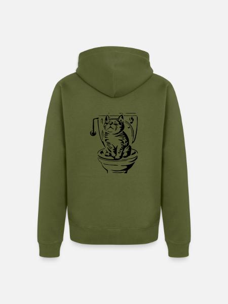 Litter box - Unisex Premium Organic Zip Hoodie - khaki