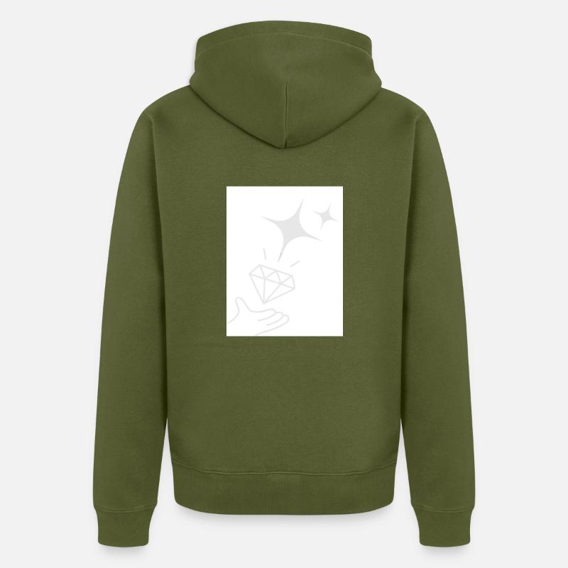 Verso B - Unisex Premium Bio Zip Hoodie - Khaki