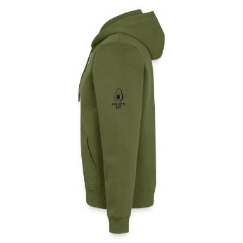 Avo Good Day Avocado – Lustige, süße vegane Zitat-Desi - Unisex Premium Bio Zip Hoodie - Khaki - Links - Julia (174cm)