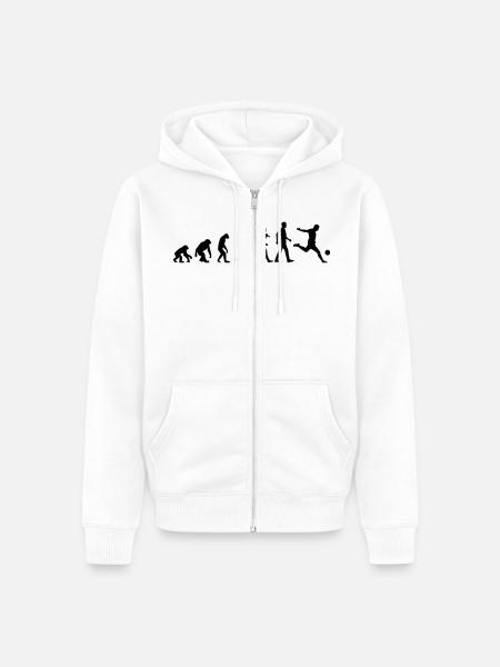 Evolution of Soccer - Unisex Premium Bio Zip Hoodie - Weiß