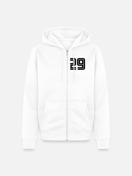 29 - Unisex Premium Organic Zip Hoodie - white
