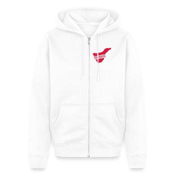 Teneriffa - Unisex Premium Bio Zip Hoodie - Weiß - Vorne - Thijin (182cm) & Selfina (174cm)