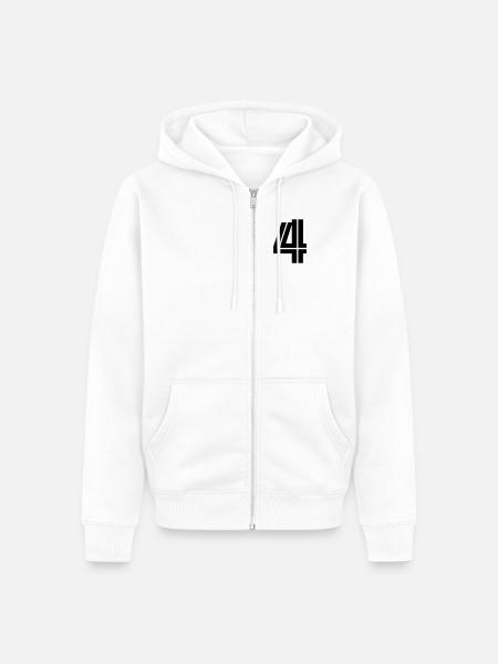 4 - Unisex Premium Organic Zip Hoodie - white