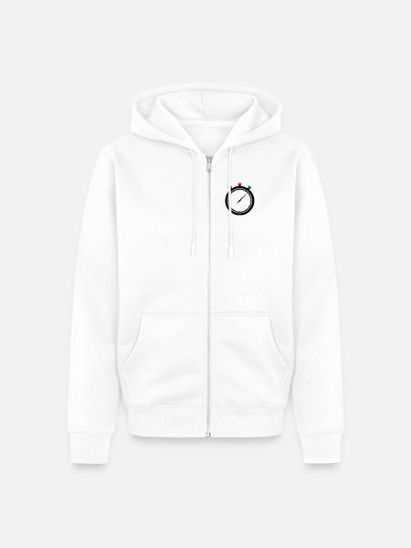 Stoppuhr - Unisex Premium Bio Zip Hoodie - Weiß